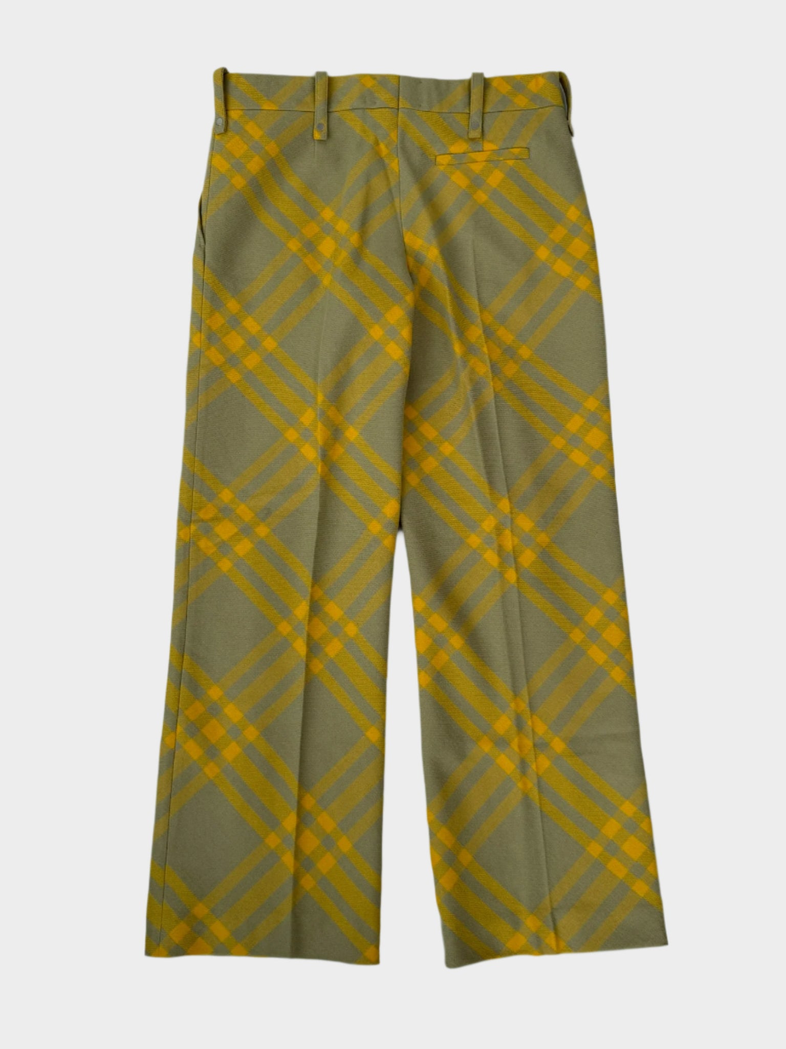 Pantaloni Gialli A Quadri Con Zip