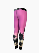 Purple Sunset Leggings With Palm Trees -  | Qlhype
