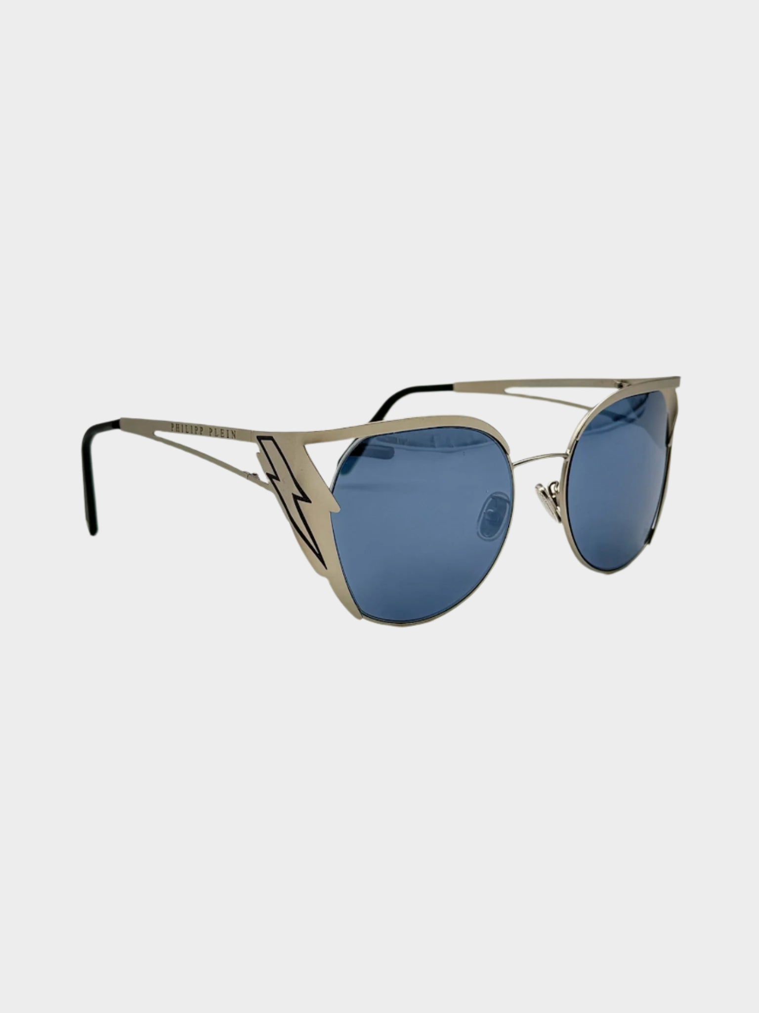 Silver Glasses With Lightning Detail