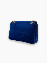 Borsa Large GG Marmont Matelassé Velvet Shoulder Bag - Blu | dBlank