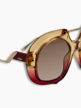 Occhiali Da Sole Sfumati Beige E Rossi -  | Qlhype