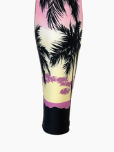 Purple Sunset Leggings With Palm Trees -  | Qlhype
