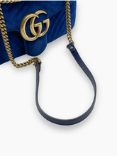 Borsa Large GG Marmont Matelassé Velvet Shoulder Bag - Blu | dBlank