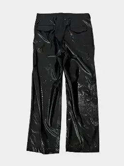 Pantaloni In Eco-Pelle Con Pinces