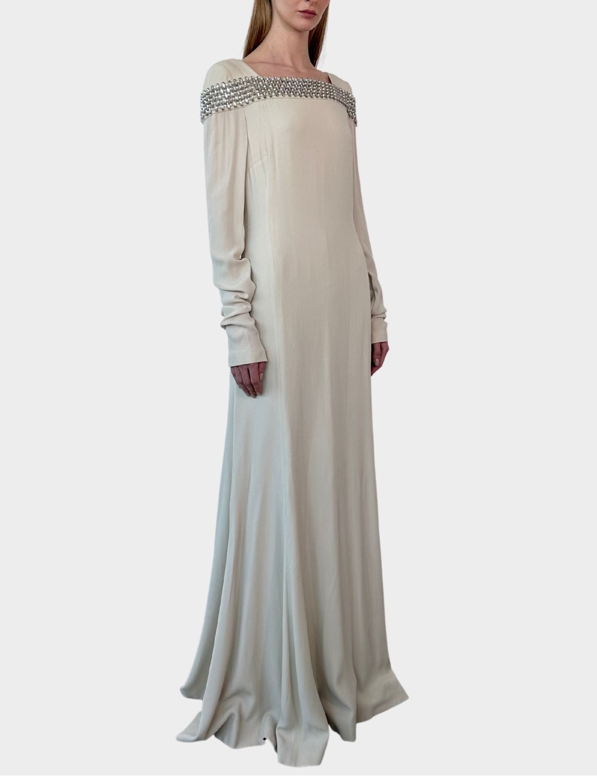 Abito Lungo In Maglia Dust Grey