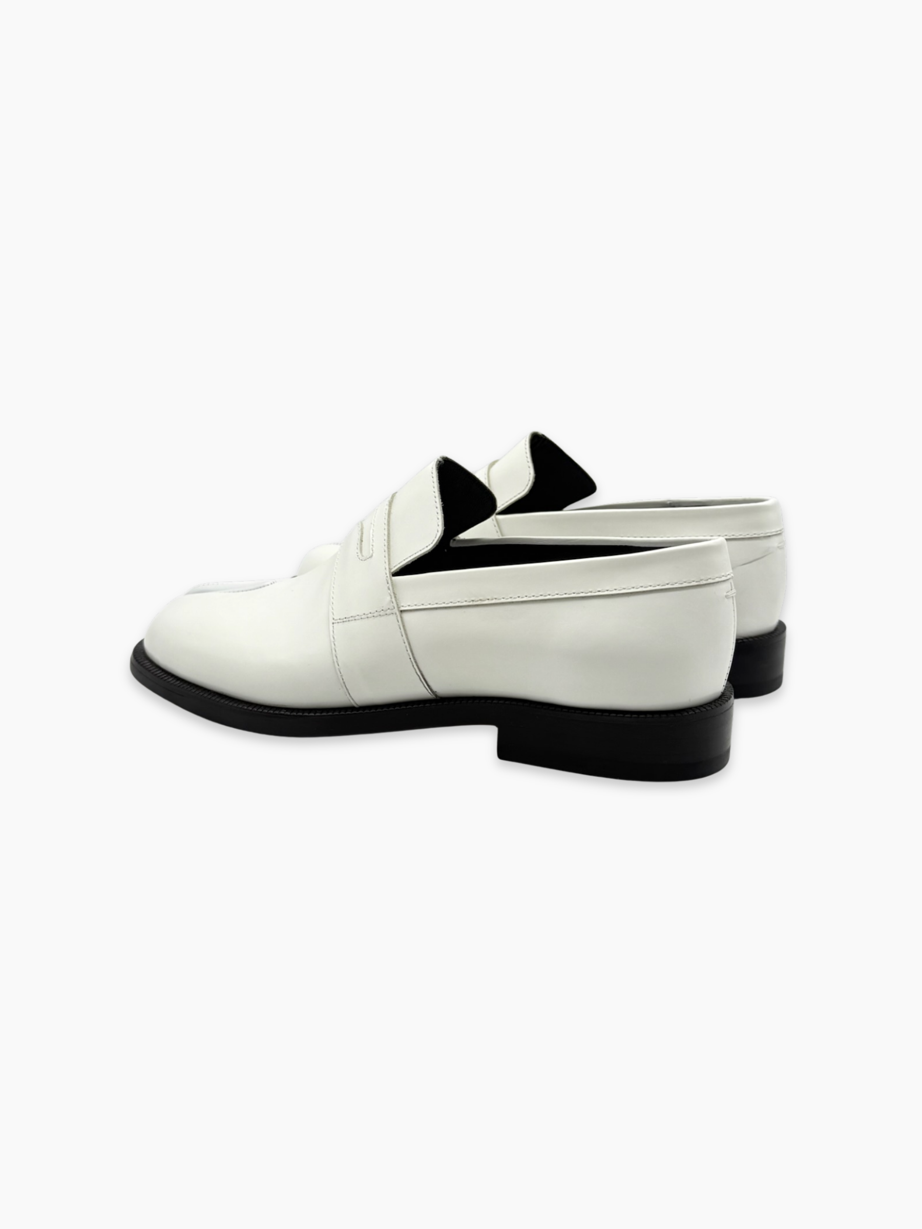 Mocassini Tabi In Pelle Bianchi