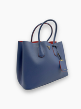 Borsa Media Saffiano Lux Galleria Double Zip Tote - Blu | dBlank