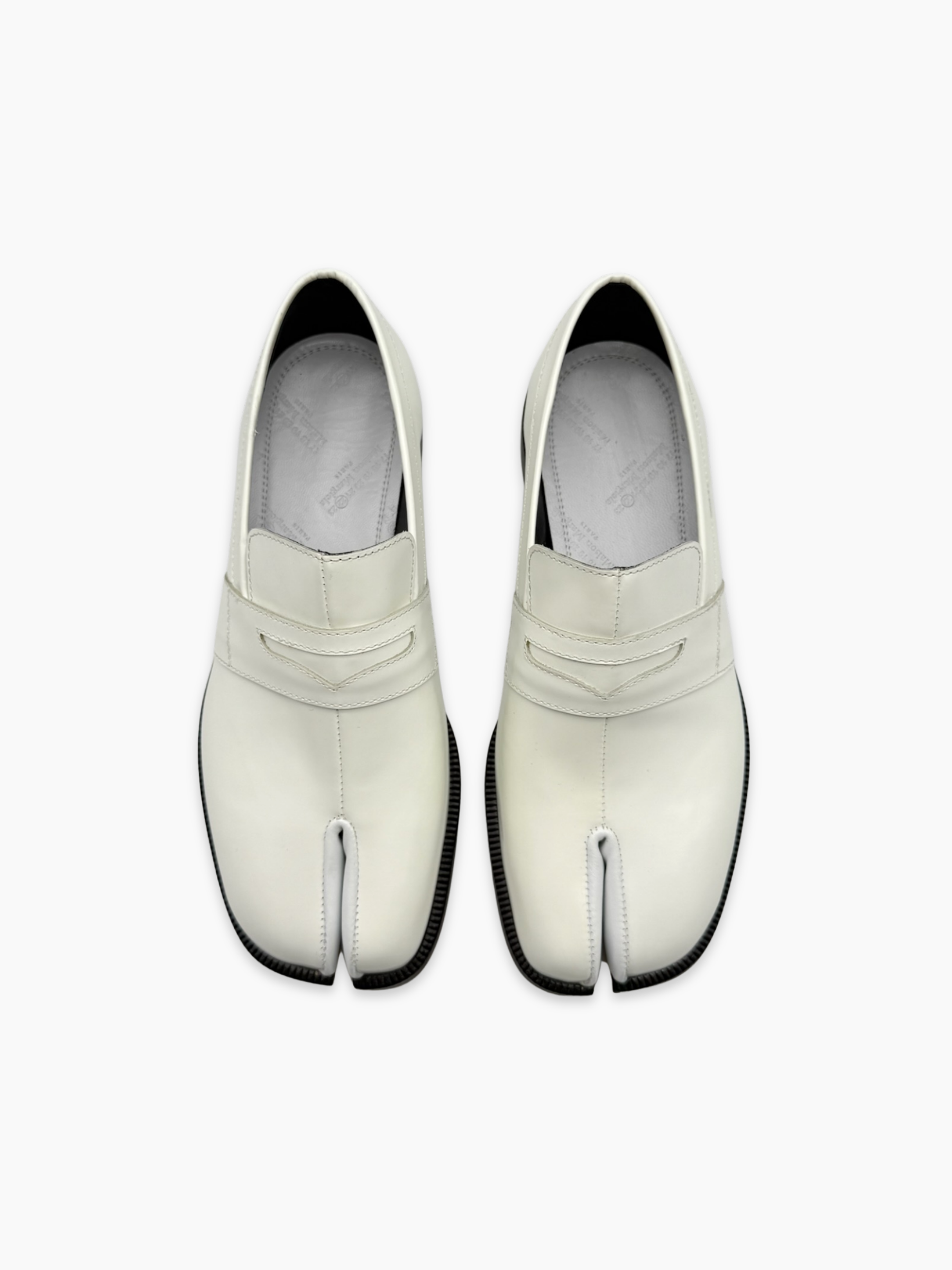 Mocassini Tabi In Pelle Bianchi