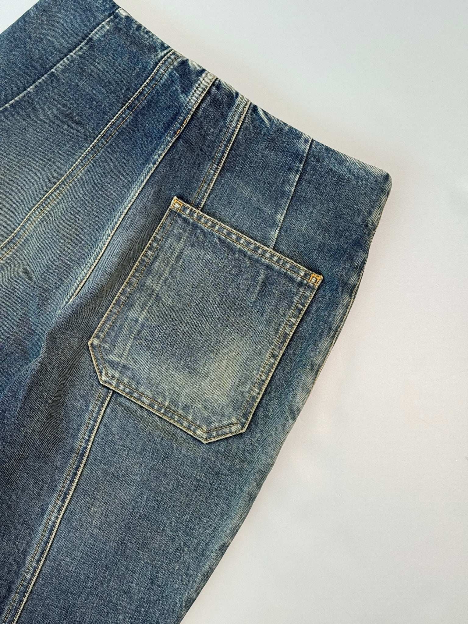 Vintage Effect Flared Jeans