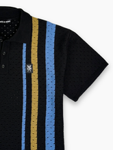 Polo Nera A Righe Traforate - Multicolore | Qlhype