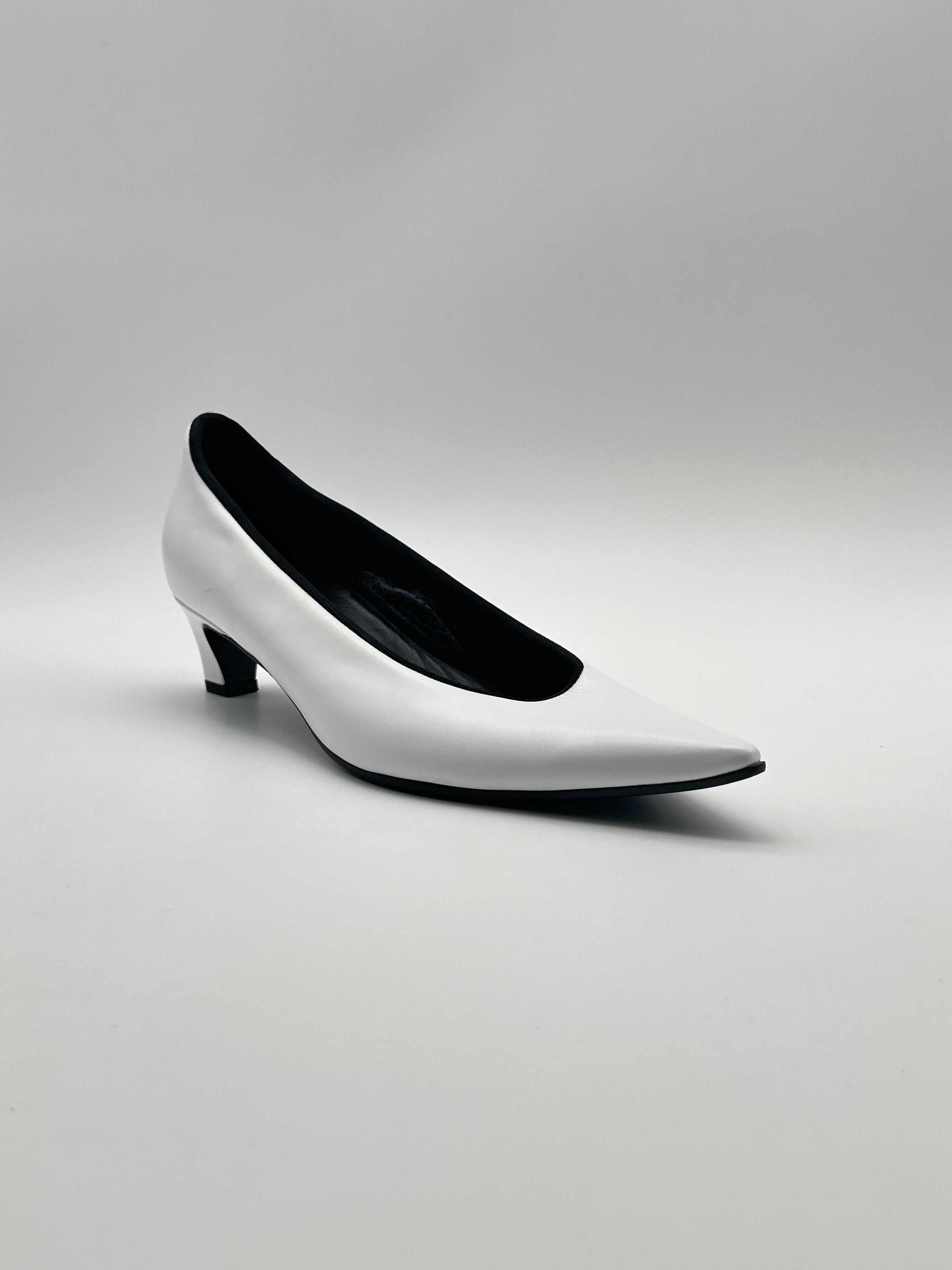 White Calf Doll Pumps