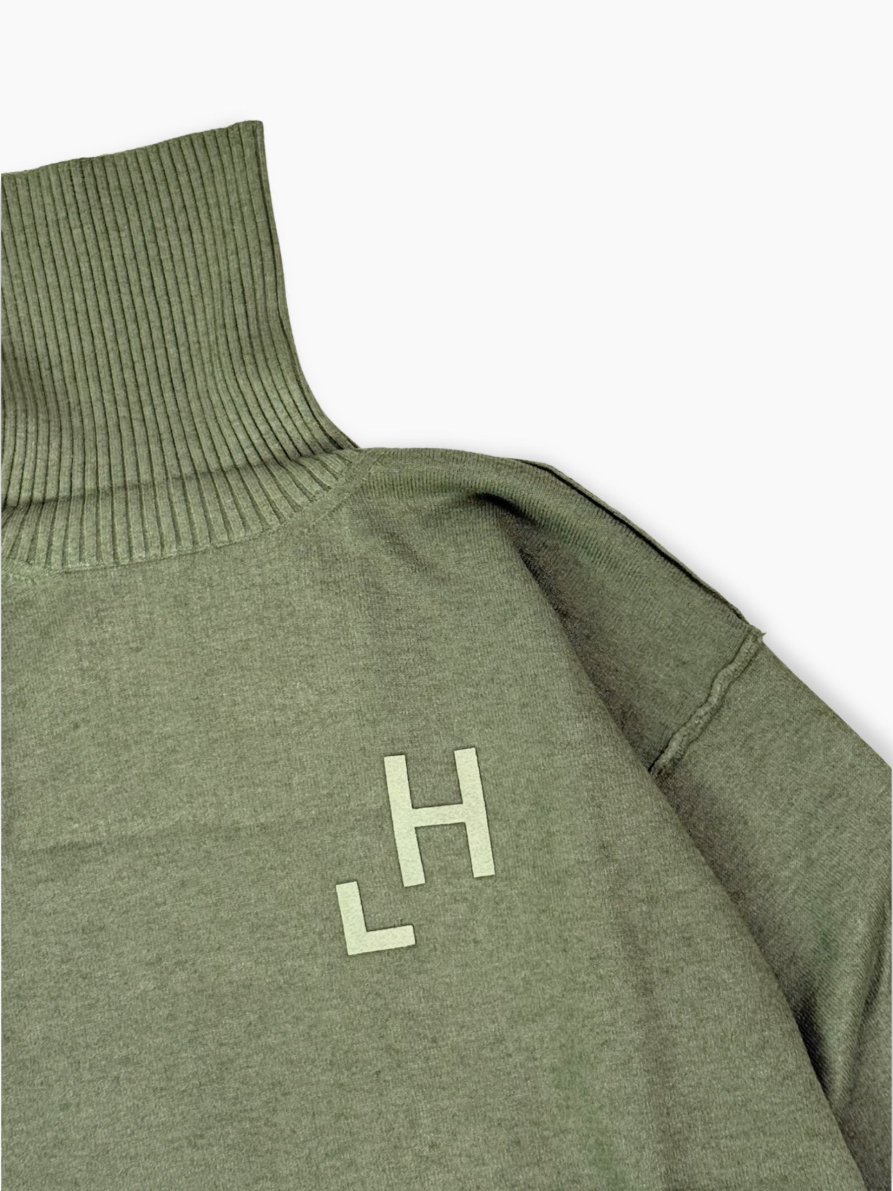 Maglia Dolcevita Salvia Con Stampa Flock