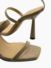 Adaline Suede Sand Stiletto Heel Sandals -  | dBlank