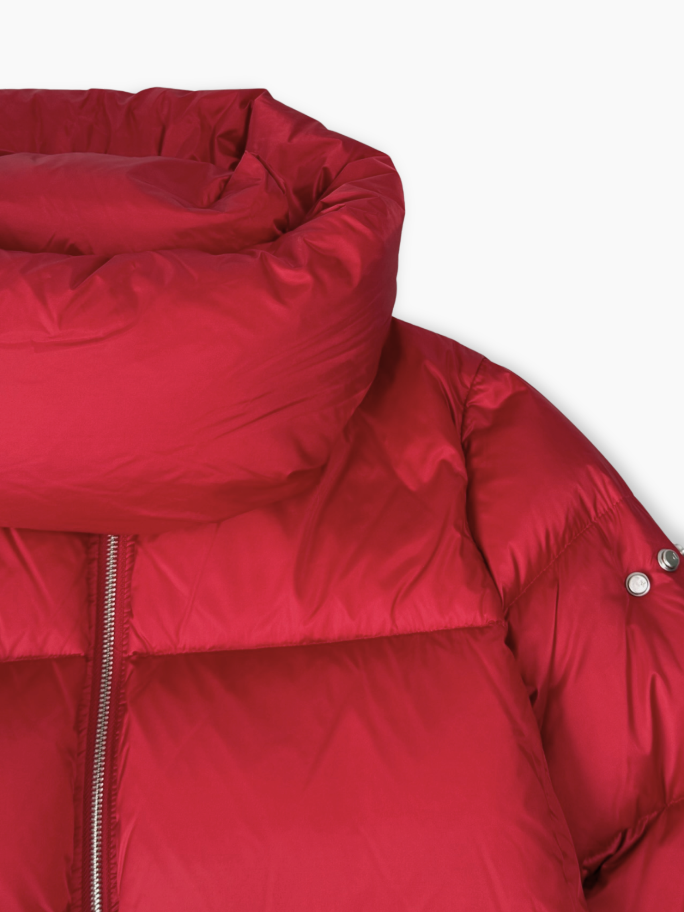 Piumino Rosso Con Collo Alto