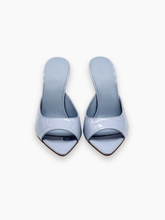 Blue Patent Leather Mules With Square Toe  -  | dBlank