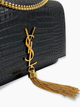 Borsa Kate Medium In Pelle Nera Coccodrillo - Nero | dBlank