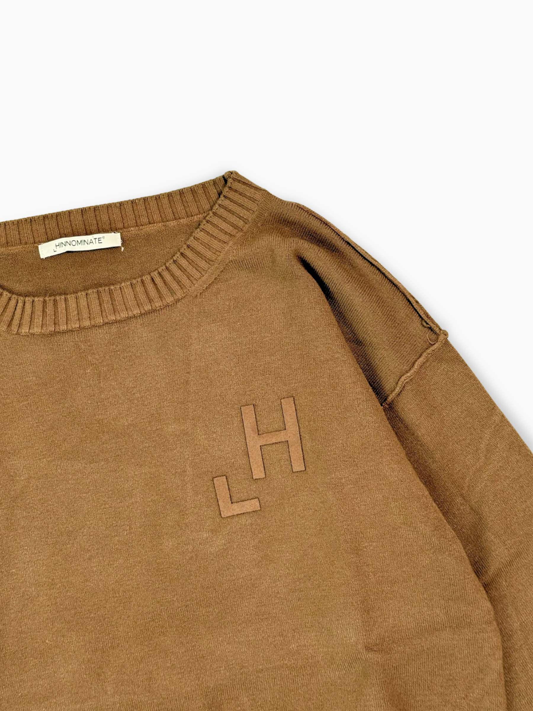 Cropped Teddy Sweater With Flock Print