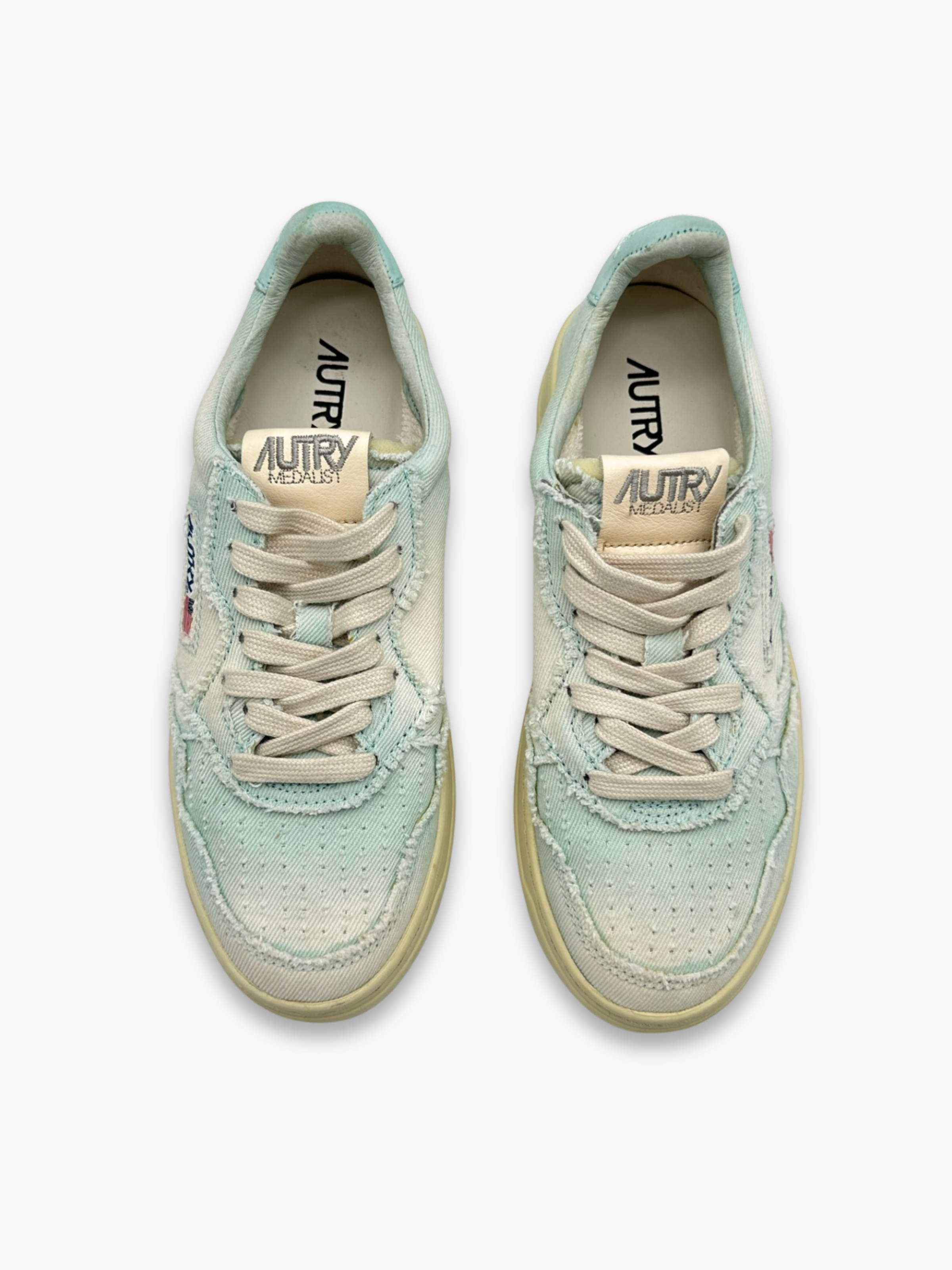 Sneakers 01 Low Denim Azzurro Slavato