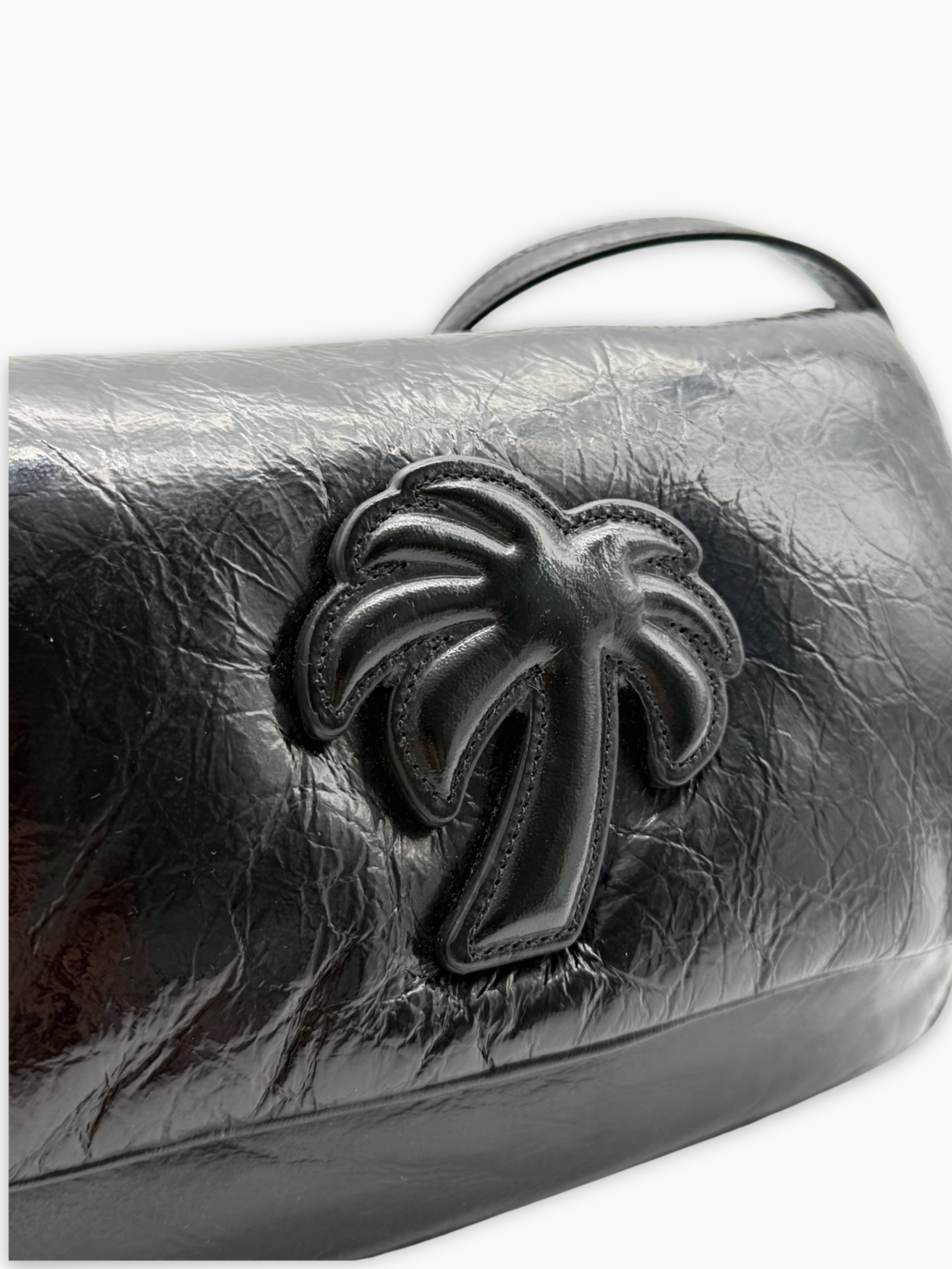 Black Glossy Leather Bag
