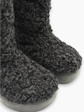 Black Shearling Fur Knee High Boots with Chunky Sole -  | dBlank