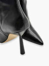 Rosie High Heel Black Leather Ankle Boots with Stiletto Heel -  | dBlank