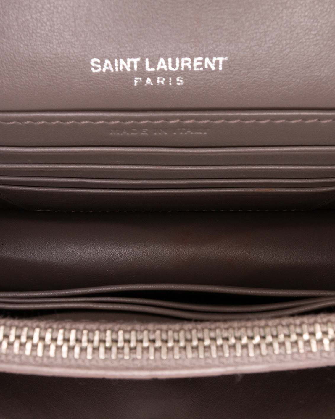 Borsa In Pelle Grigia Effetto Coccodrillo Con Logo YSL