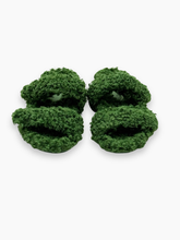 Green Shearling Sandals with Padded Straps -  | dBlank