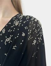 Long Black Dress With Jewel Applications -  | dBlank