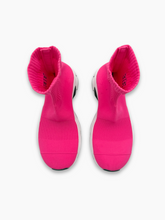 Fluorescent Pink Knit Sock Sneakers -  | dBlank