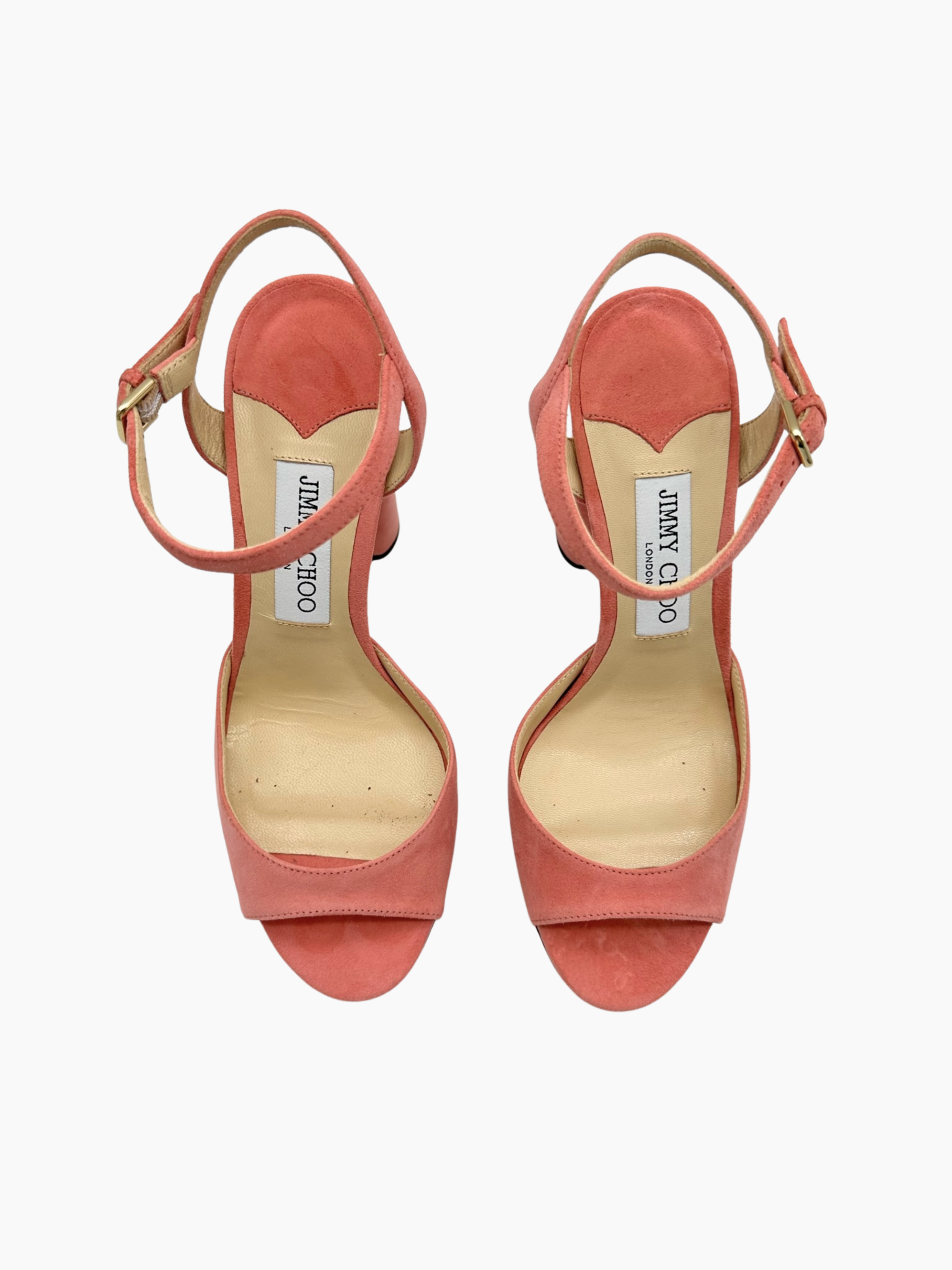Sandali In Suede Con Tacco