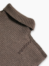 Brown Virgin Wool Vest Sweater With Visible Stitching -  | dBlank