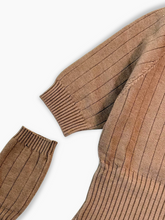 Maglia Tortora In Costina Con Manicotti Rimovibili - Beige | dBlank