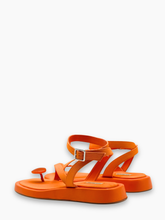 Orange Satin Sandals with Strap -  | Qlhype