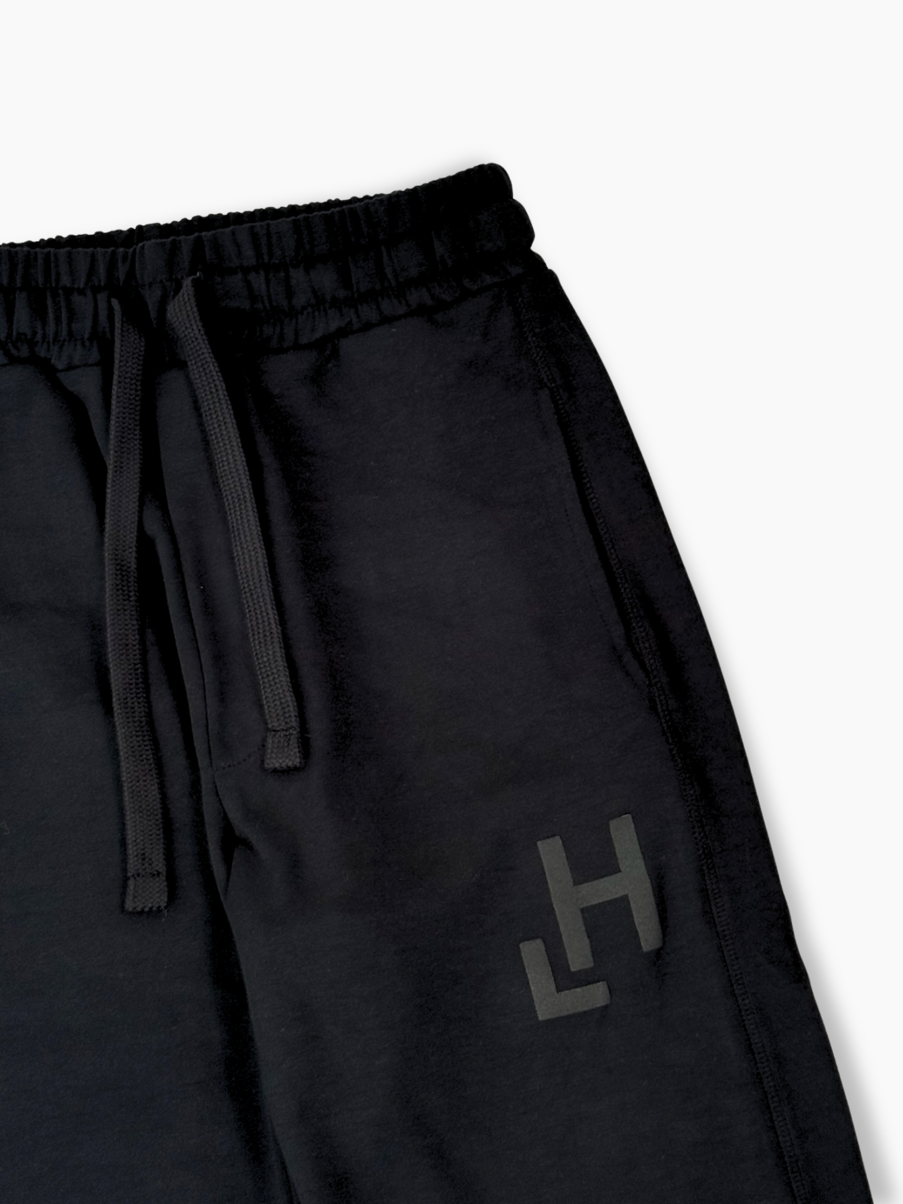 Pantaloni Neri In Modal Con Stampa Flock