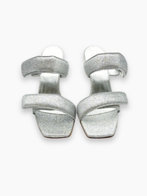 Silver Glitter Sandals With Padded Straps -  | dBlank