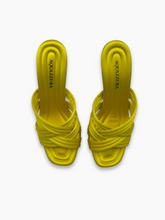 Oahu Yellow Satin Sandals with Braided Straps -  | dBlank