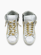 Sneakers Alte Bianche Con Dettagli Oro E Verde - Multicolore | dBlank