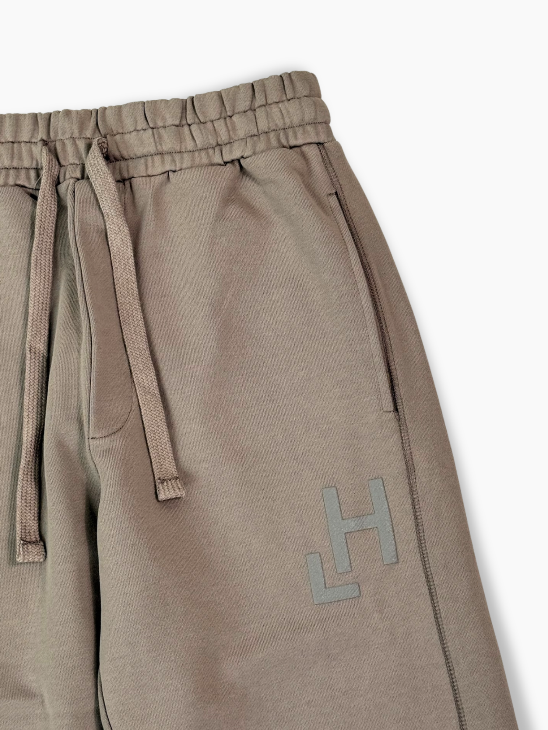 Pantaloni Fango In Felpa Con Doppie Cuciture