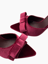 Mule In Raso Bordeaux Con Fiocco -  | dBlank
