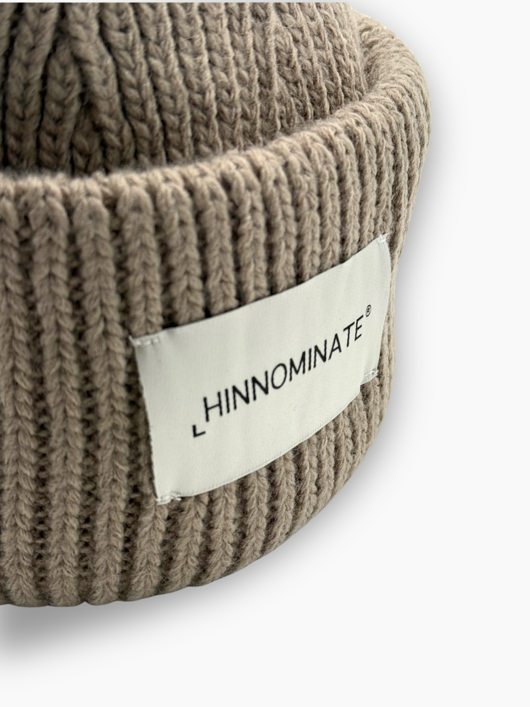 Dove Gray Knit Hat With External Label | Qlhype