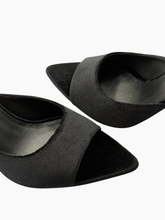 Perni Black Velvet Thin Heel Mules Sandals -  | dBlank