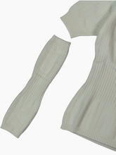 White Ribbed Sweater With Removable Sleeves -  | dBlank
