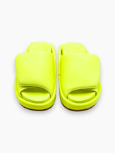 Fluorescent Yellow Leather Sandals with Platform Sole -  | dBlank