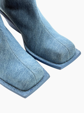 Stivale In Denim Azzurro Con Tacco Geometrico -  | dBlank