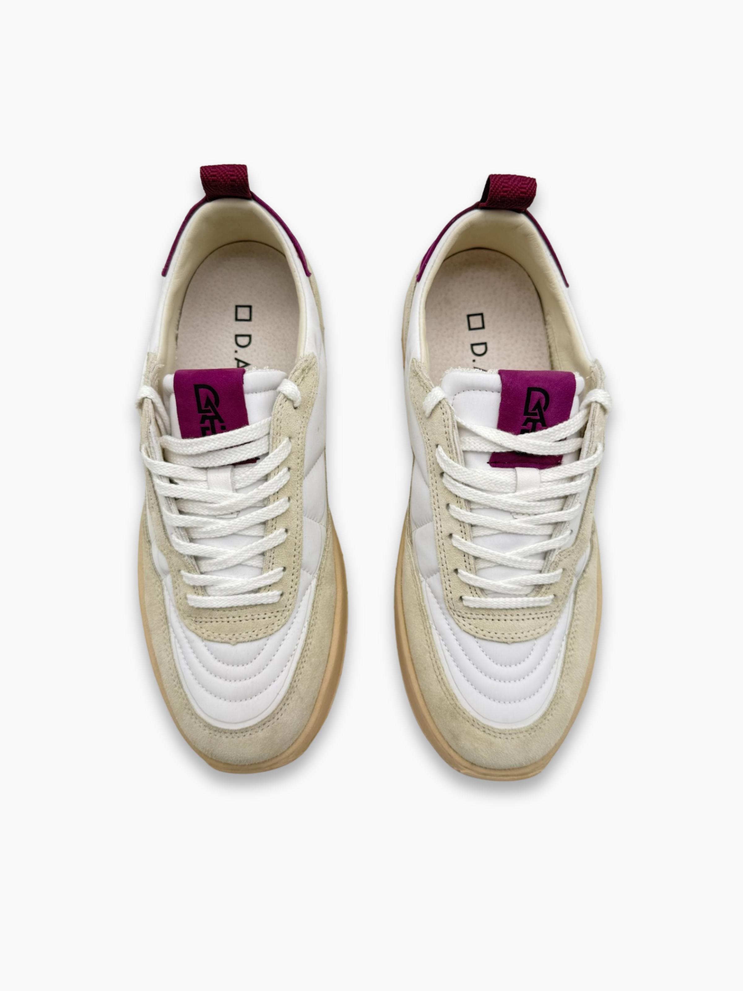 Sneakers Bianche Con Dettagli Bordeaux