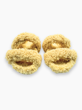 Yellow Shearling Sandals with Padded Straps -  | dBlank