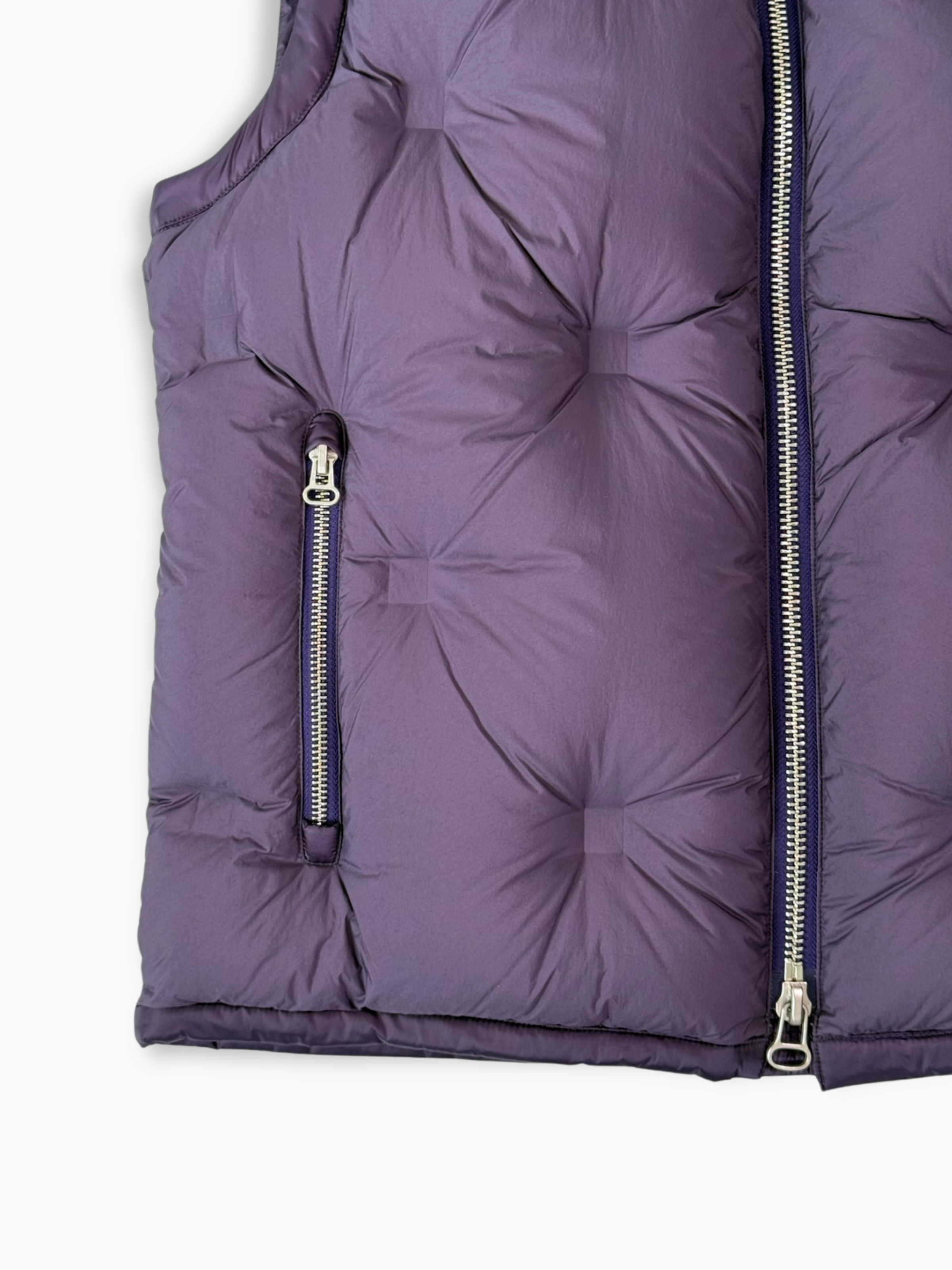 Gilet Viola Trapuntato Con Zip