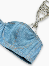 Reggiseno in Denim con Spalline Gioiello -  | dBlank