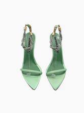 Sandra Sandals in Aqua Green Satin -  | dBlank