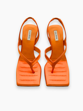 Orange Wedge Sandals with Square Toe -  | dBlank